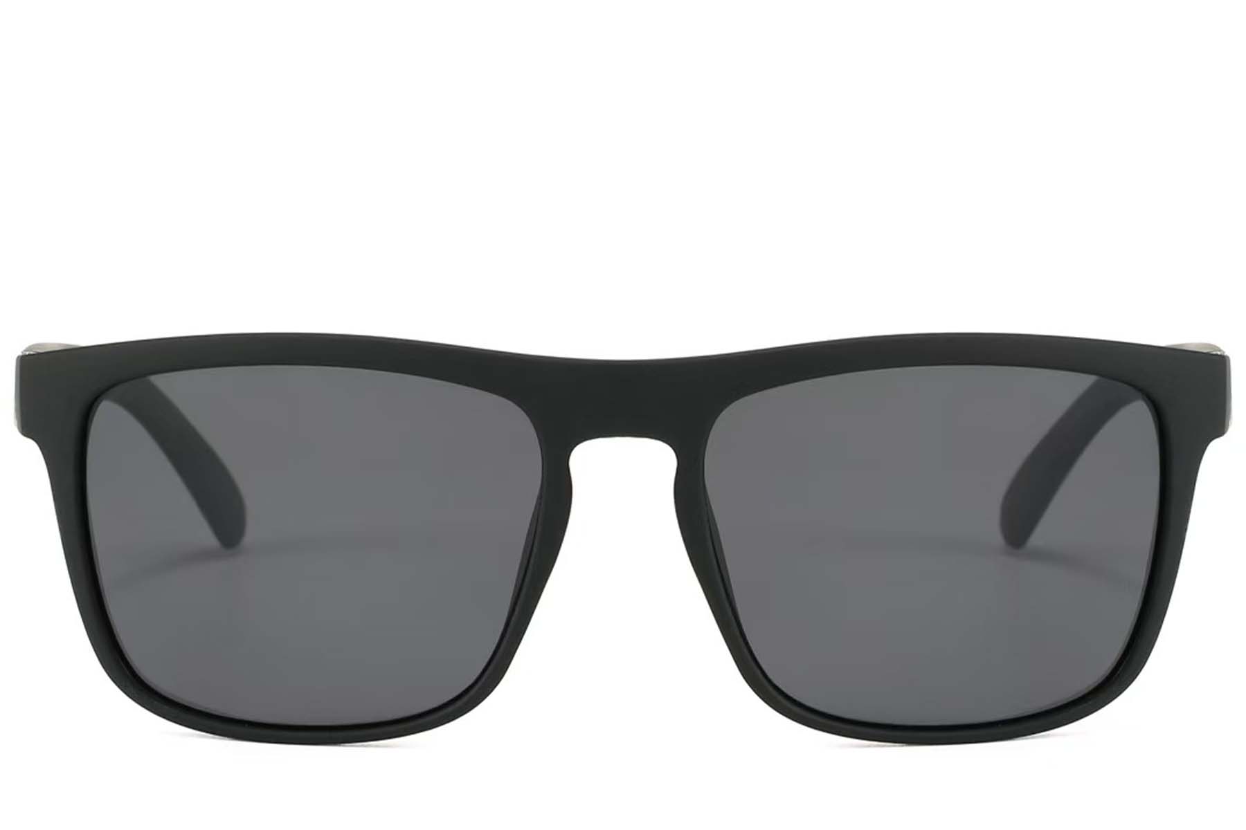 BS2607-0701_Black_Aviator_Plastic_Polarized Sunglasses_front