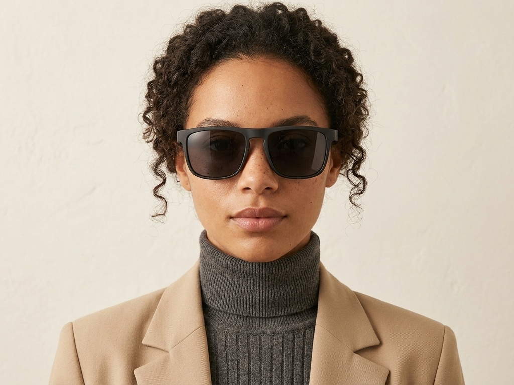 BS2607-0702_Black_Aviator_Plastic_Polarized Sunglasses-tryon_female