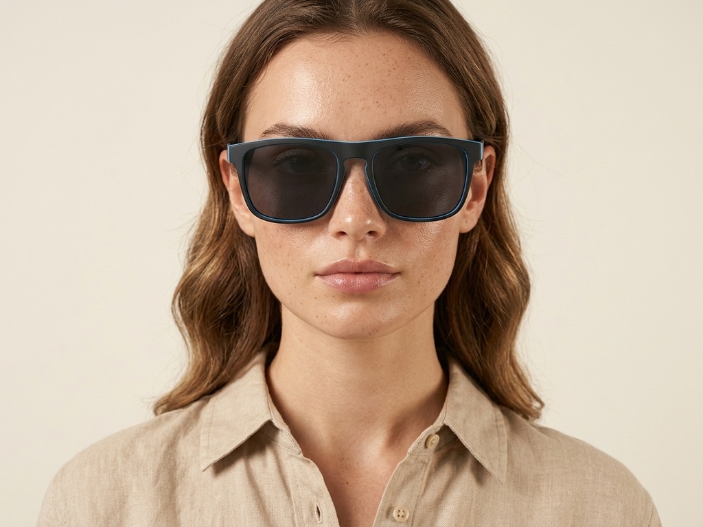 BS2607-0703_Black_Aviator_Plastic_Polarized Sunglasses-tryon_female