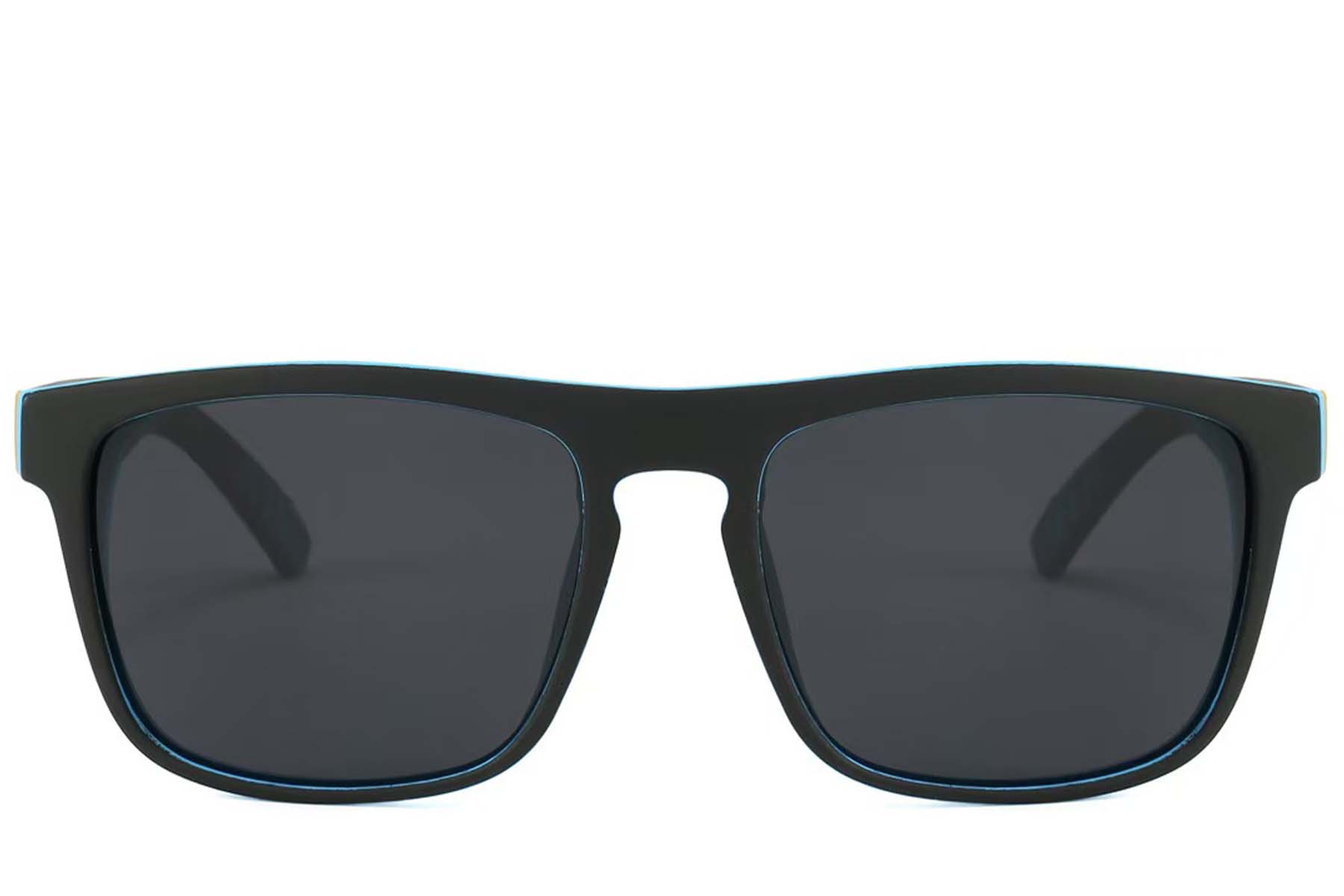 BS2607-0703_Black_Aviator_Plastic_Polarized Sunglasses_front