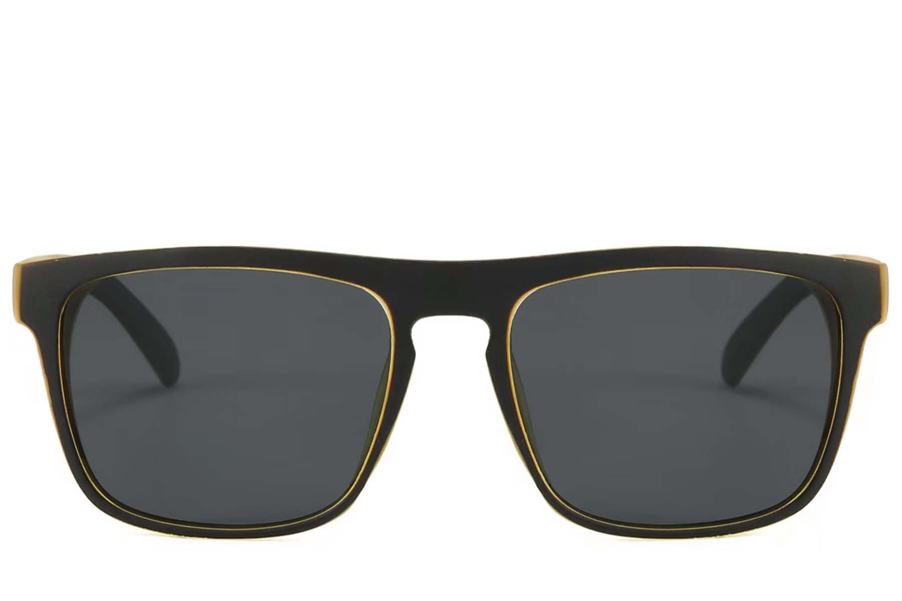 BS2607-0705_Black_Aviator_Plastic_Polarized Sunglasses_front