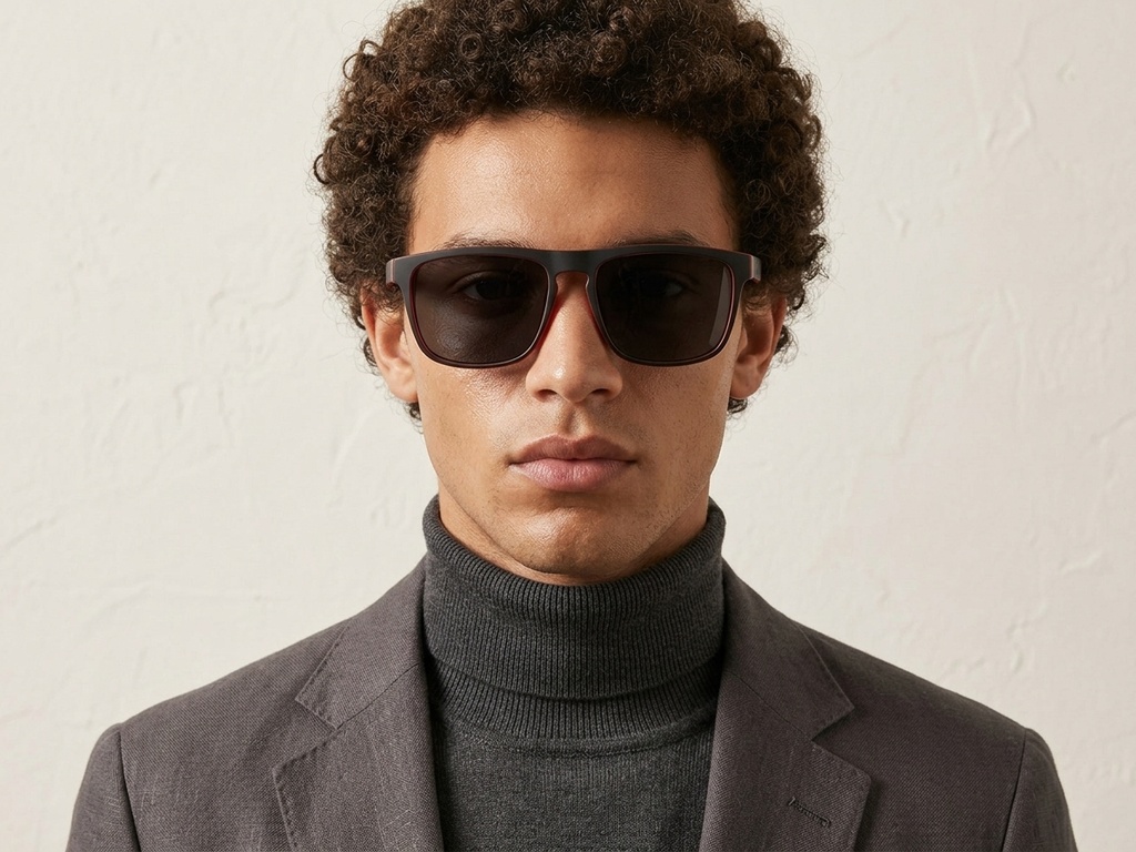 BS2607-0706_Black_Aviator_Plastic_Polarized Sunglasses-tryon_male