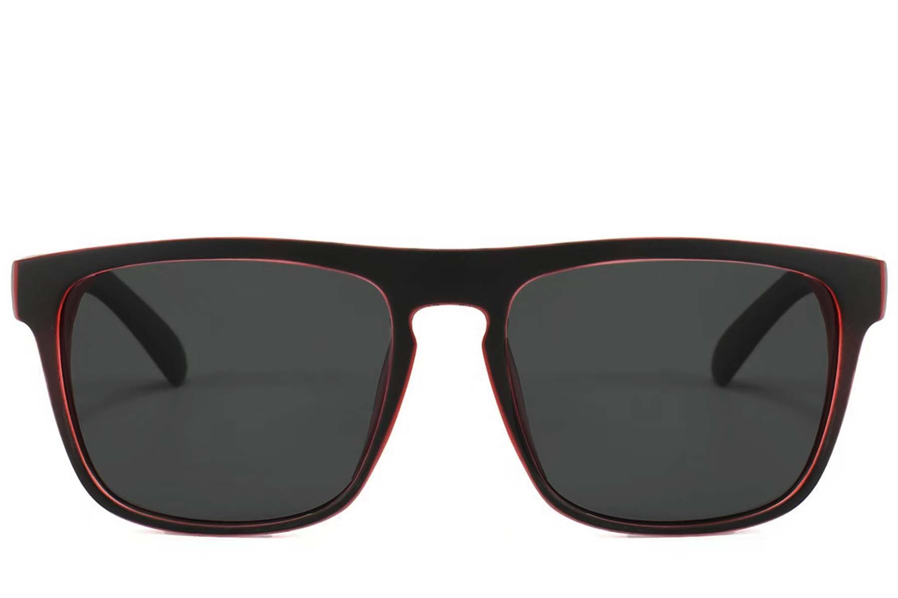 BS2607-0706_Black_Aviator_Plastic_Polarized Sunglasses_front