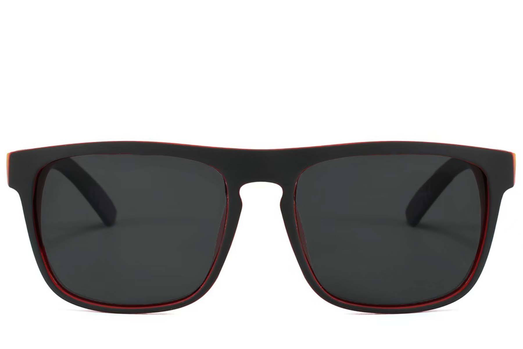 BS2607-0708_Black_Aviator_Plastic_Polarized Sunglasses_front
