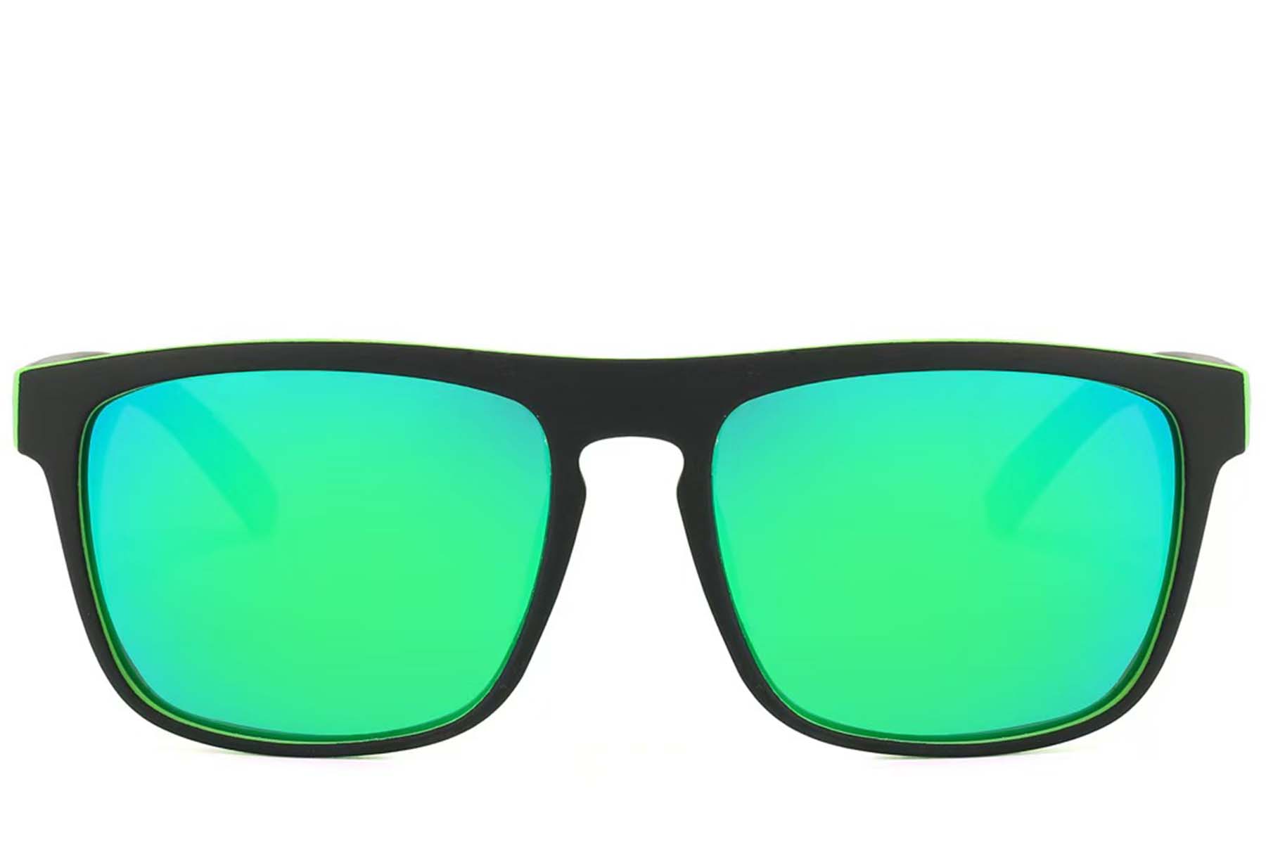 BS2607-0710_Black_Aviator_Plastic_Polarized Sunglasses_front