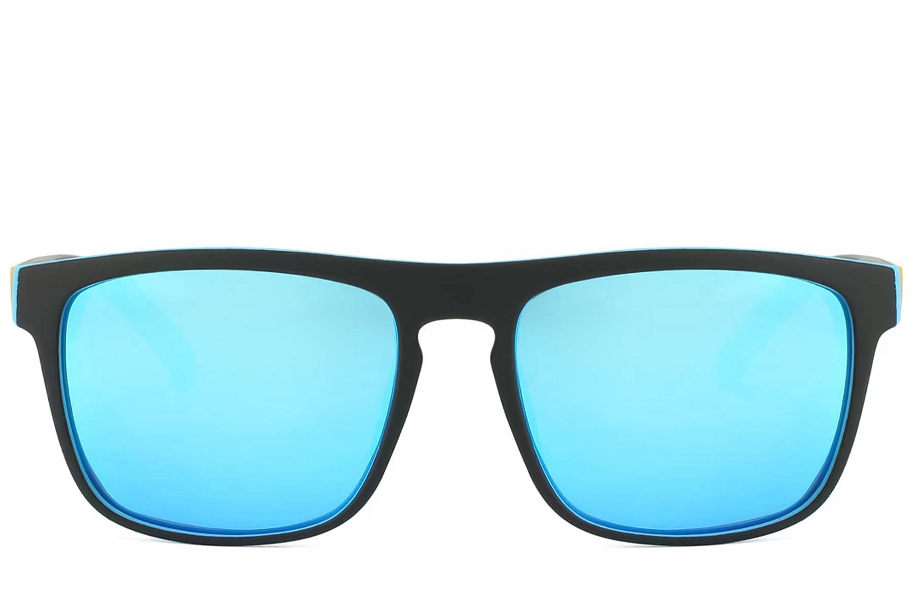 BS2607-0712_Black_Aviator_Plastic_Polarized Sunglasses_front