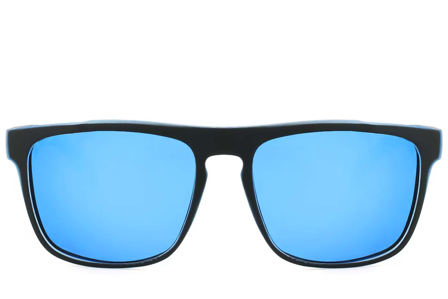 BS2607-0715_Black_Aviator_Plastic_Polarized Sunglasses_front