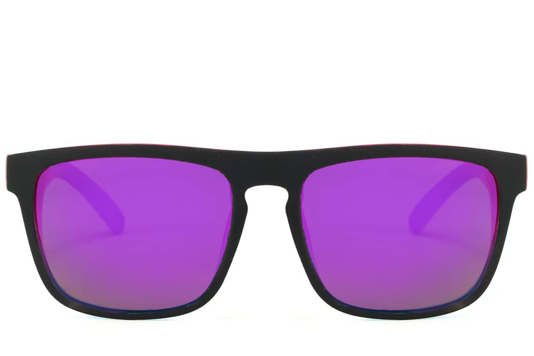 BS2607-0716_Black_Aviator_Plastic_Polarized Sunglasses_front