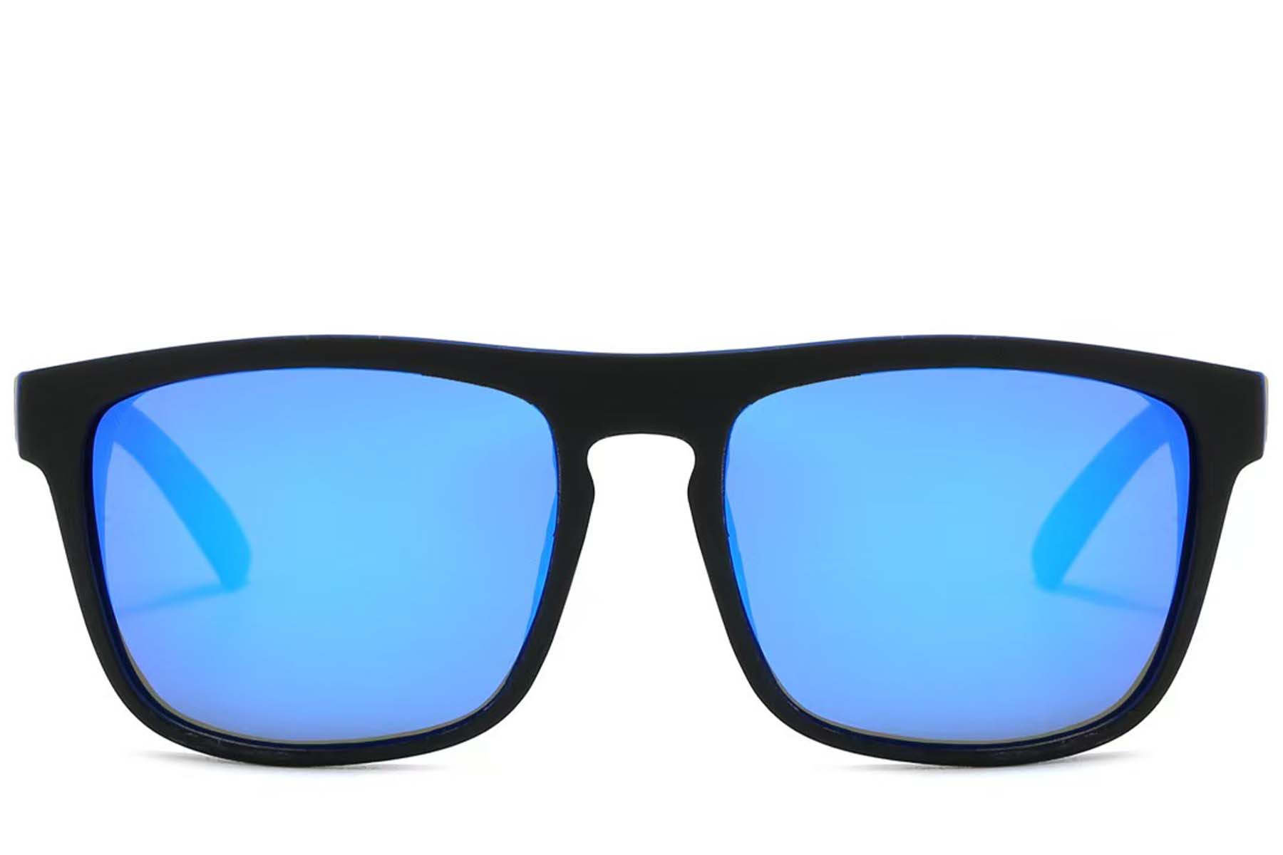 BS2607-0717_Black_Aviator_Plastic_Polarized Sunglasses_front