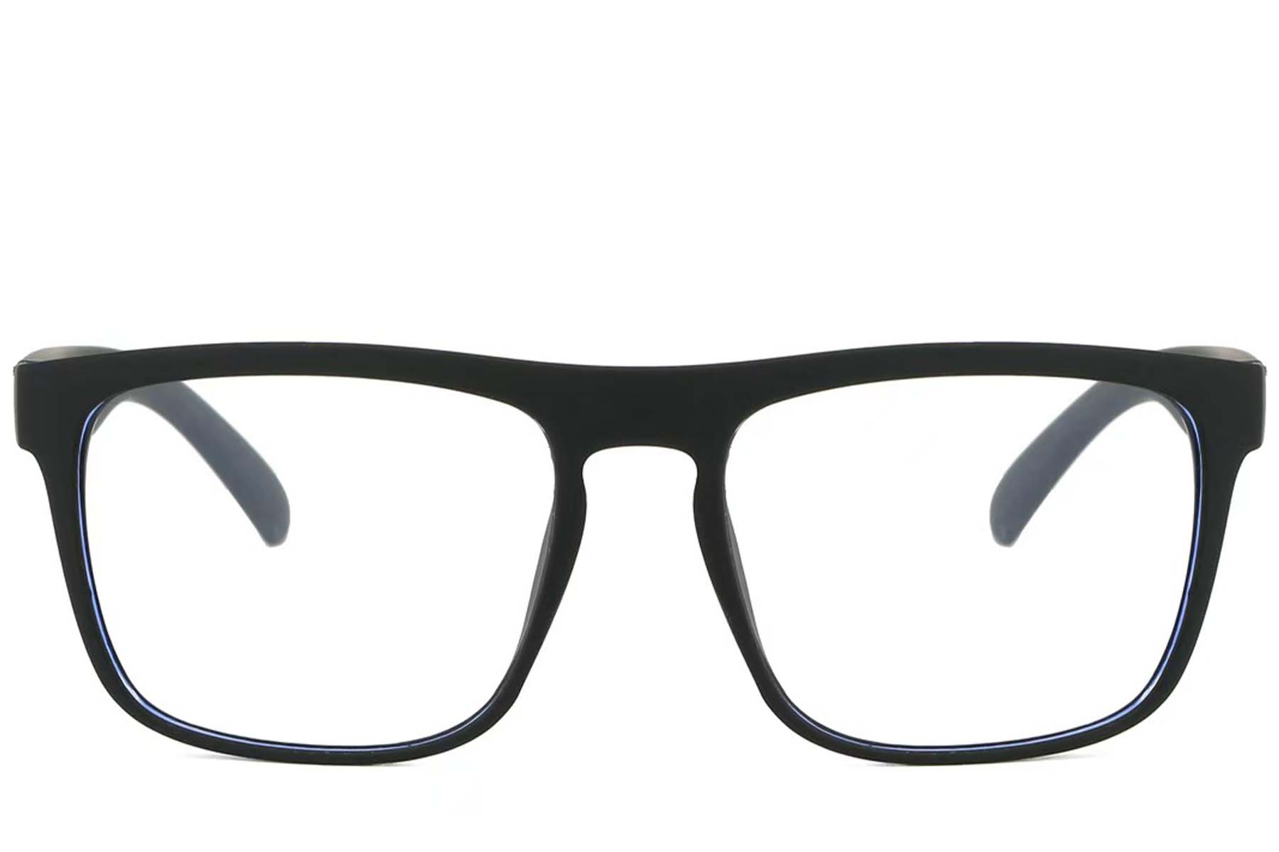 BS2607-0719_Black_Aviator_Plastic_Glasses_front