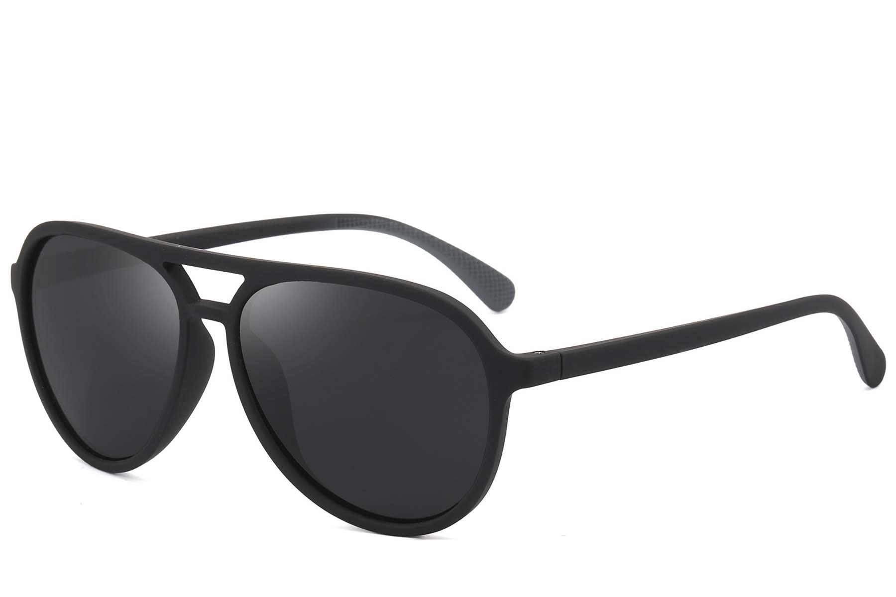 BS2607-0720_Black_Aviator_Plastic_Polarized Sunglasses_corner