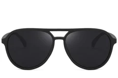 BS2607-0720_Black_Aviator_Plastic_Polarized Sunglasses_front