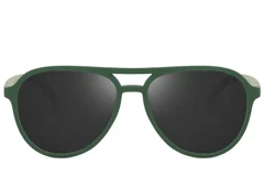 BS2607-0721_Green_Aviator_Plastic_Polarized Sunglasses_front