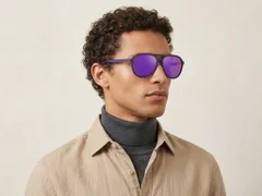 BS2607-0722_Purple_Aviator_Plastic_Polarized Sunglasses-tryon_male
