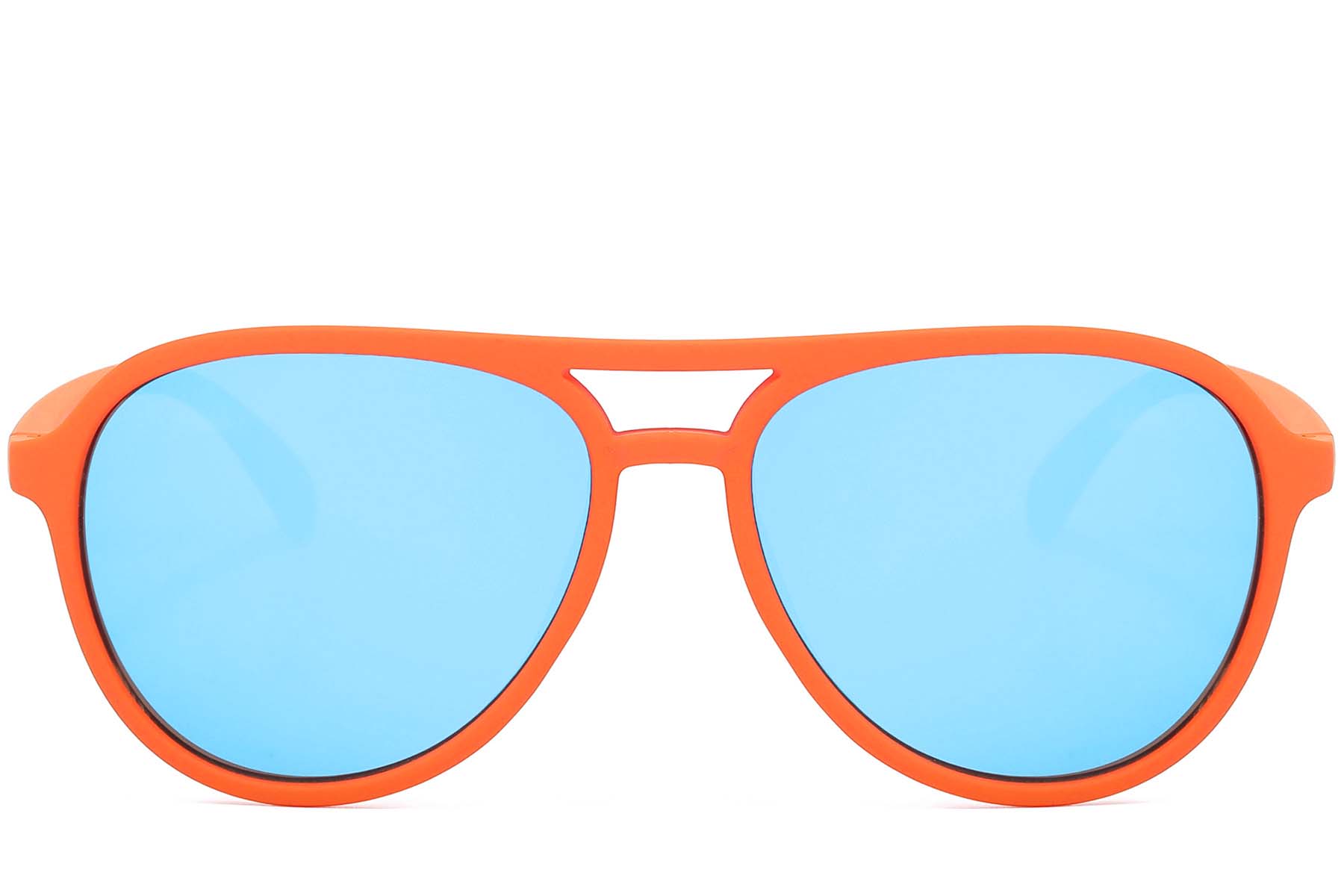 BS2607-0723_Orange_Aviator_Plastic_Polarized Sunglasses_front
