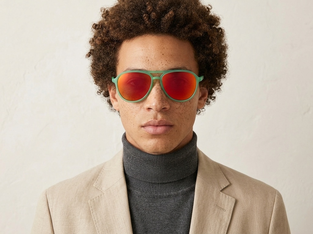 BS2607-0724_Green_Aviator_Plastic_Polarized Sunglasses-tryon_male