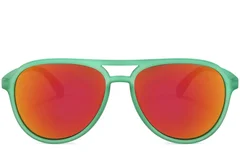 BS2607-0724_Green_Aviator_Plastic_Polarized Sunglasses_front