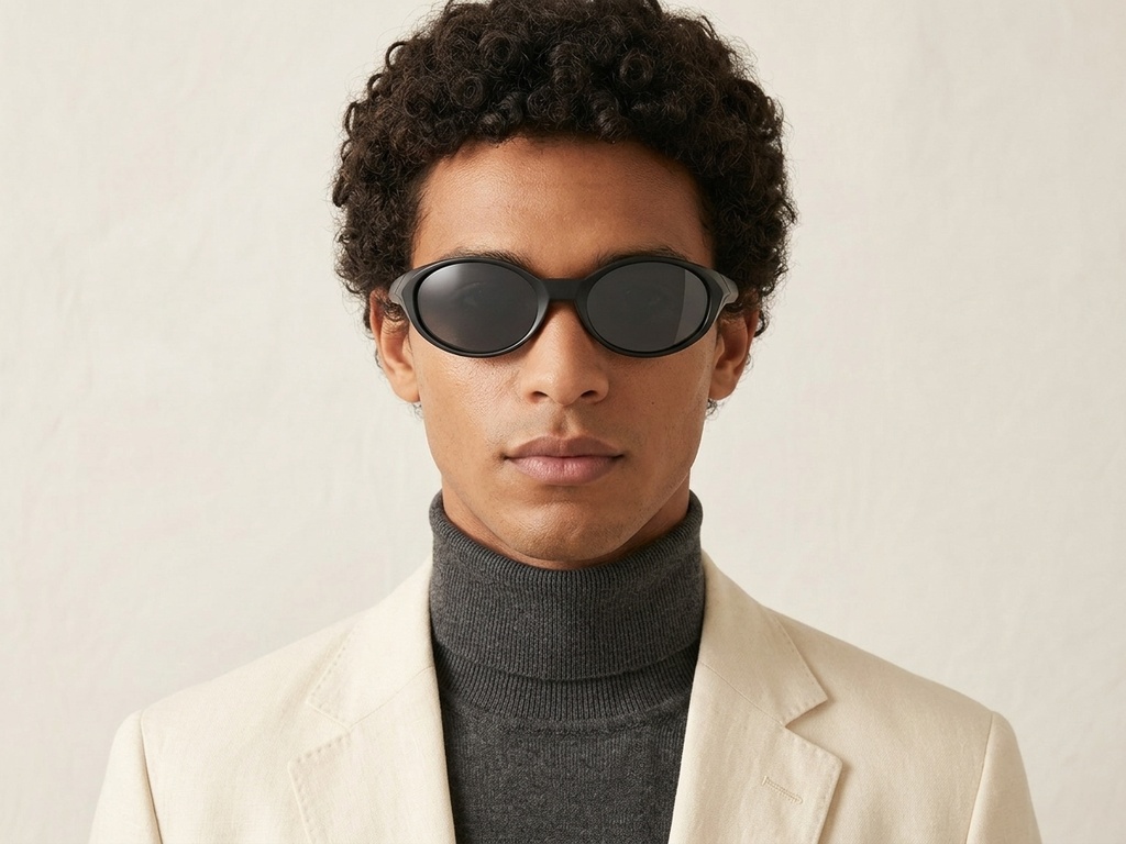 BS2607-0730_Black_Oval_Plastic_Polarized Sunglasses-tryon_male
