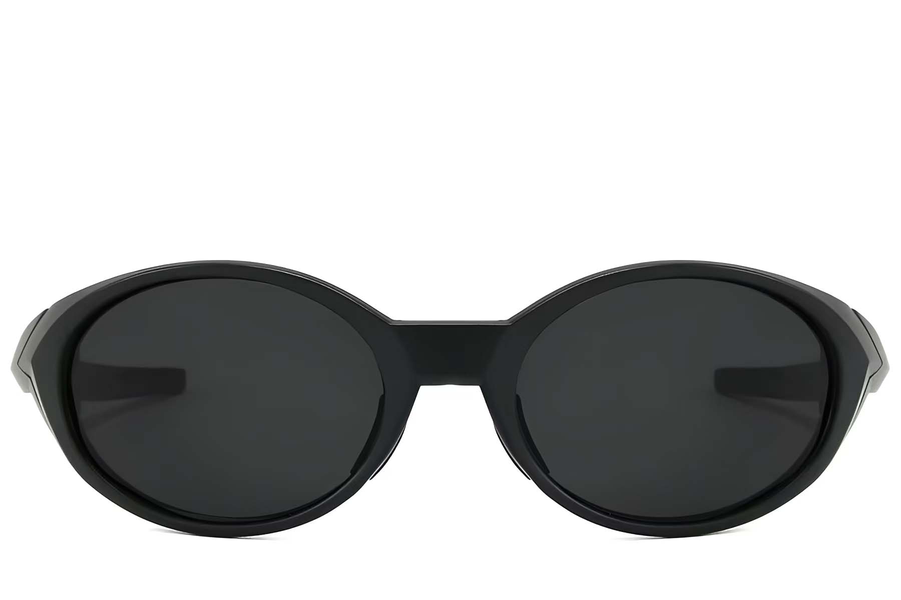 BS2607-0730_Black_Oval_Plastic_Polarized Sunglasses_front