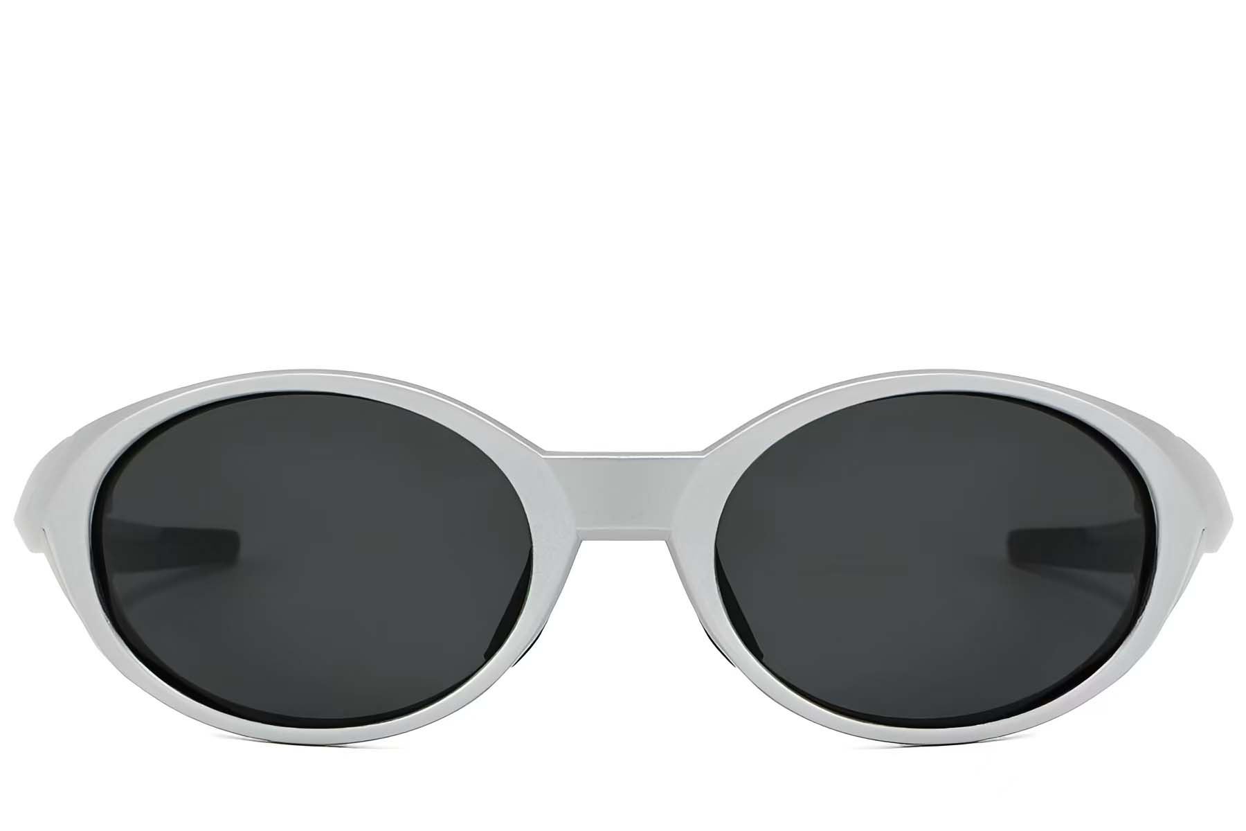 BS2607-0731_Silver_Oval_Plastic_Polarized Sunglasses_front