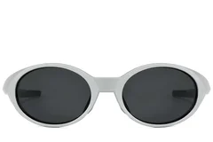 BS2607-0731_Silver_Oval_Plastic_Polarized Sunglasses_front