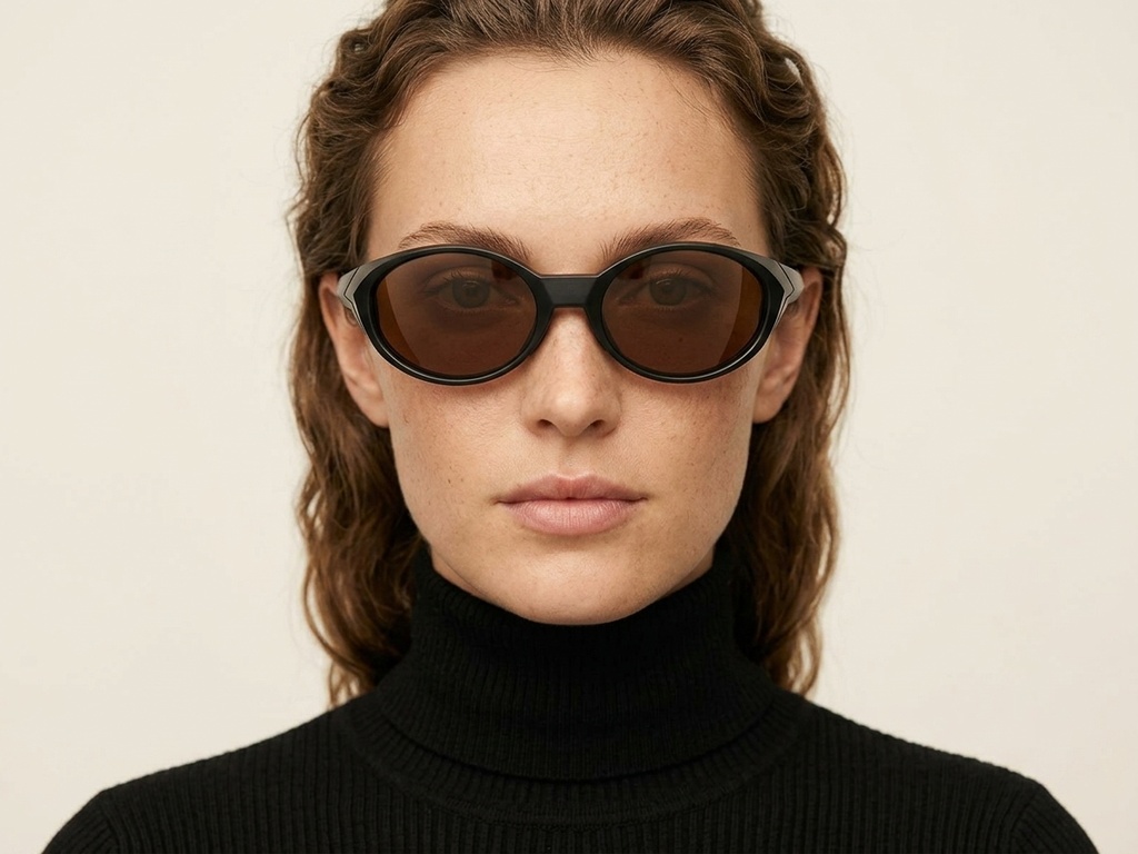 BS2607-0732_Black_Oval_Plastic_Polarized Sunglasses-tryon_female