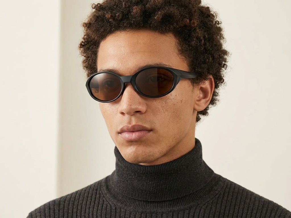 BS2607-0732_Black_Oval_Plastic_Polarized Sunglasses-tryon_male