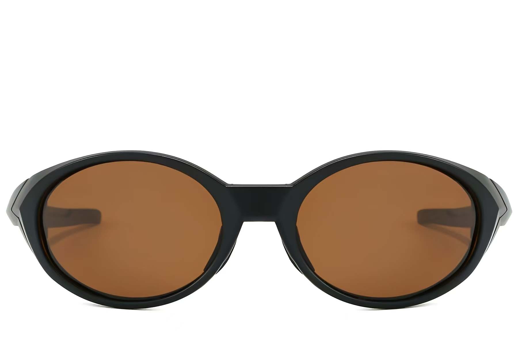 BS2607-0732_Black_Oval_Plastic_Polarized Sunglasses_front