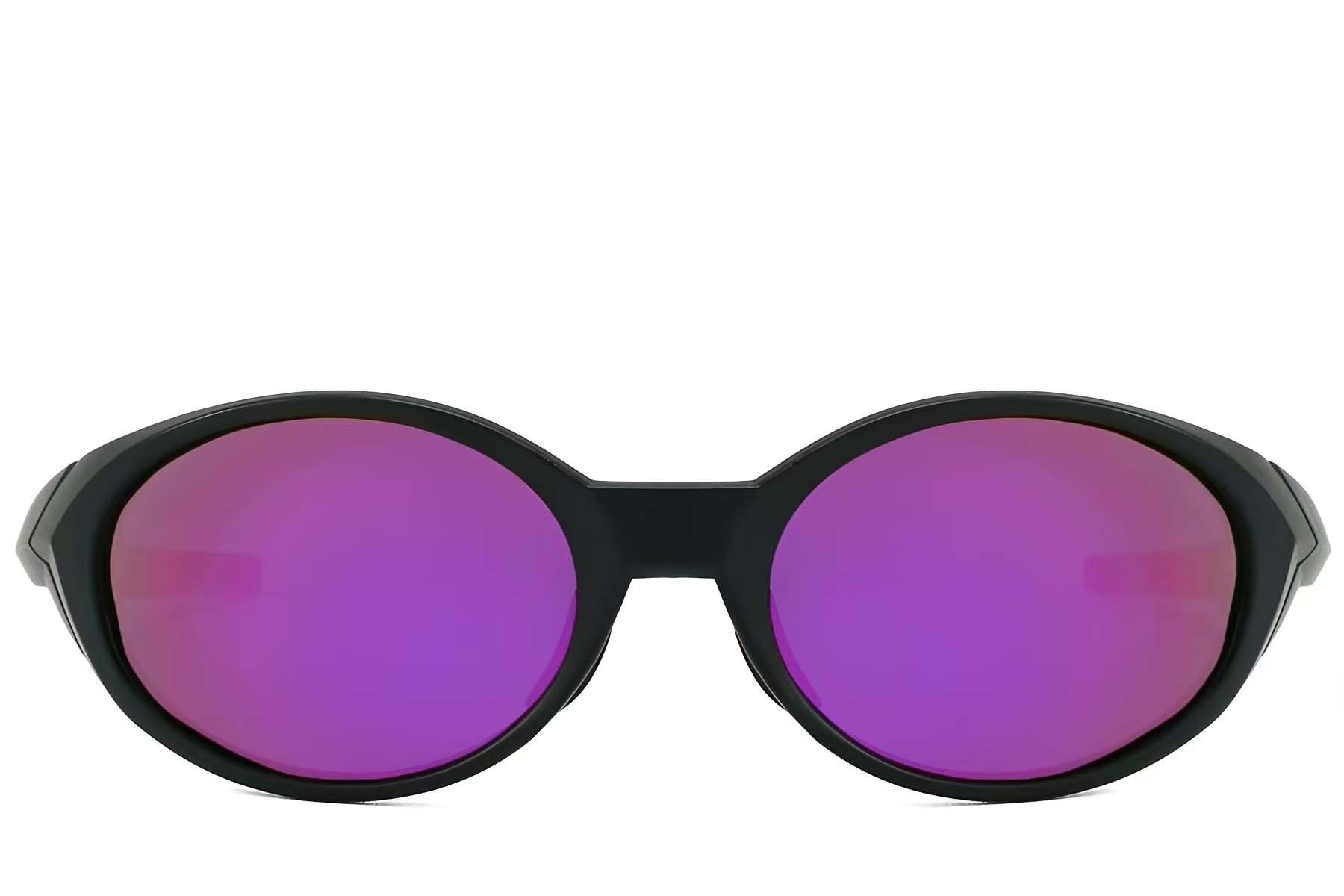BS2607-0733_Black_Oval_Plastic_Polarized Sunglasses_front
