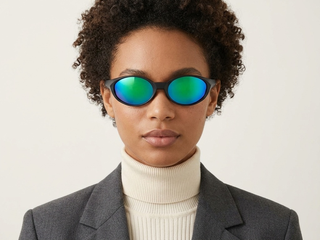 BS2607-0735_Black_Oval_Plastic_Polarized Sunglasses-tryon_female
