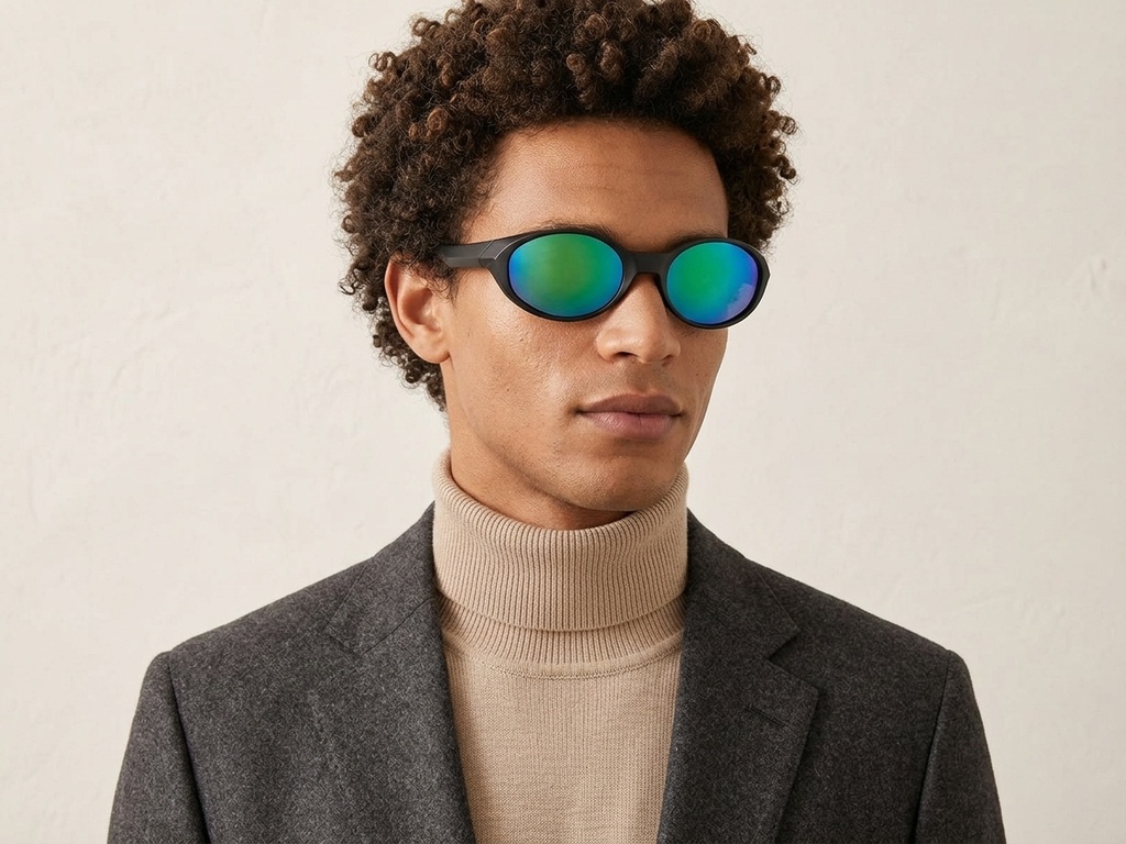 BS2607-0735_Black_Oval_Plastic_Polarized Sunglasses-tryon_male