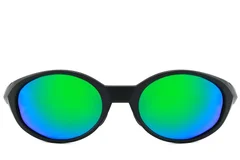 BS2607-0735_Black_Oval_Plastic_Polarized Sunglasses_front