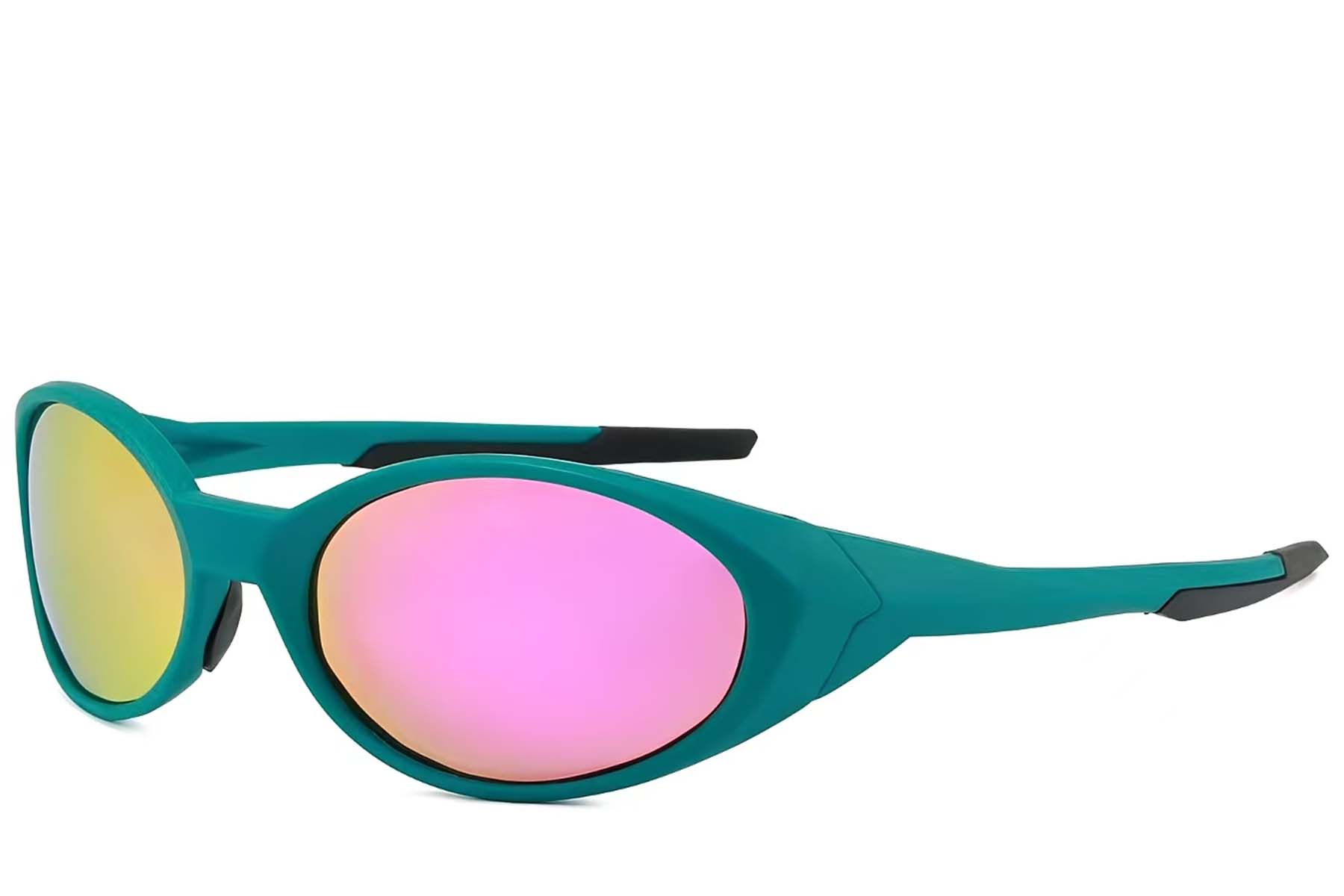 BS2607-0736_Green_Oval_Plastic_Polarized Sunglasses_corner