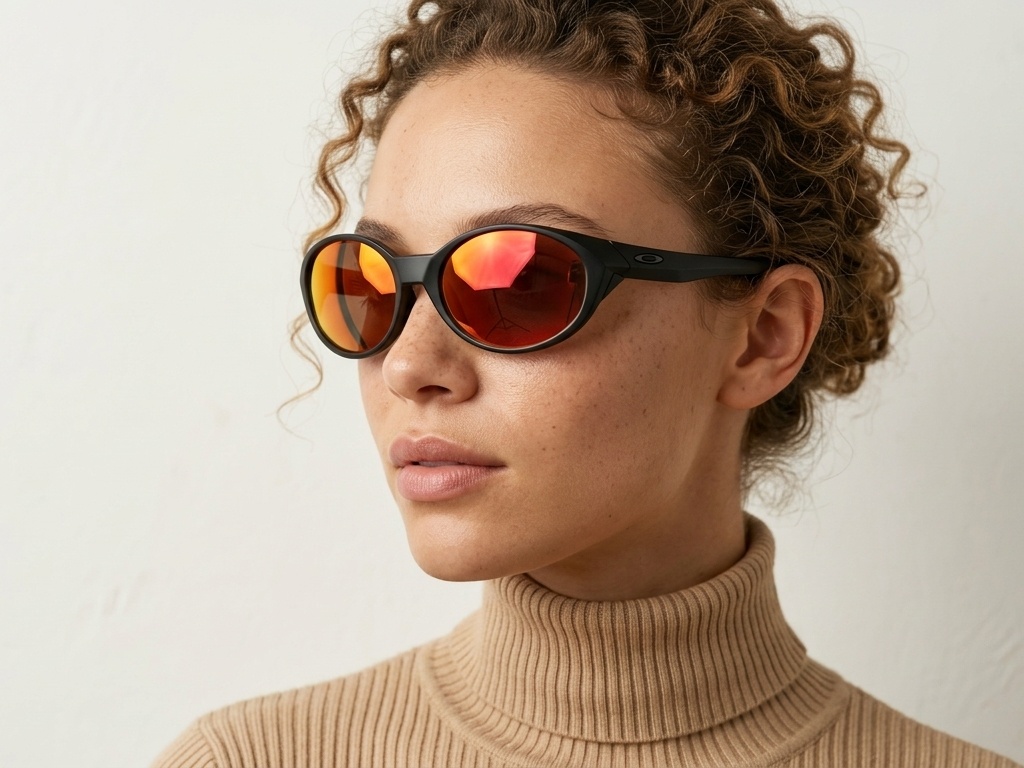 BS2607-0737_Black_Oval_Plastic_Polarized Sunglasses-tryon_female