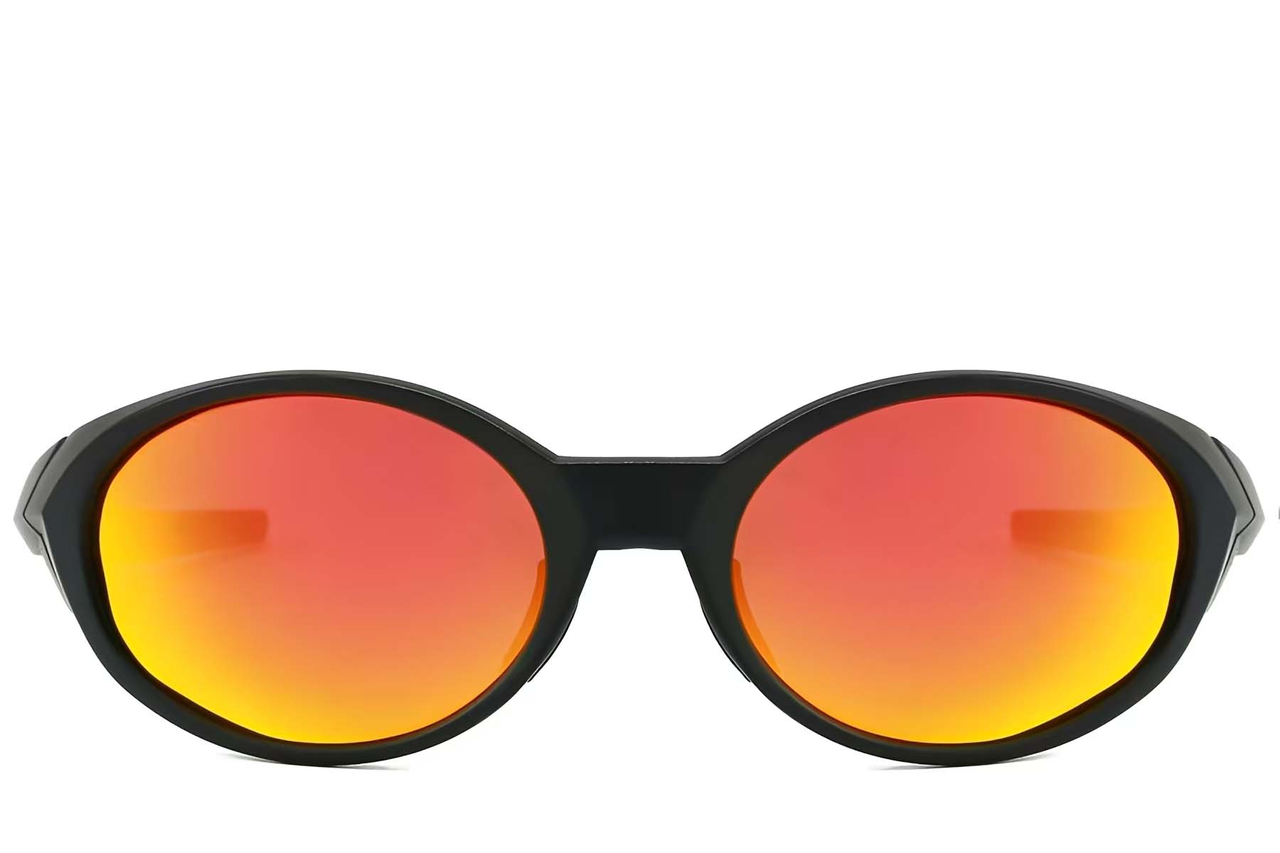 BS2607-0737_Black_Oval_Plastic_Polarized Sunglasses_front