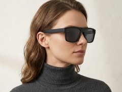 BS2607-0739_Black_Aviator_Plastic_Polarized Sunglasses-tryon_female