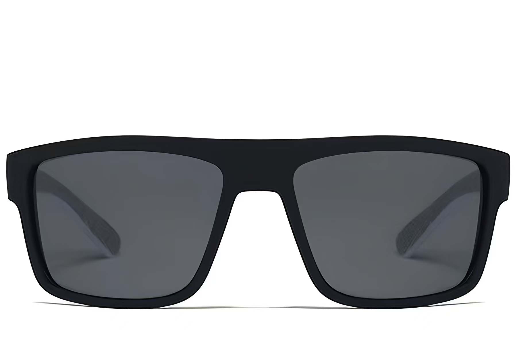 BS2607-0740_Black_Aviator_Plastic_Polarized Sunglasses_front