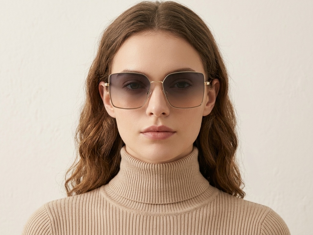 BS2607-0752_Golden_Rectangular_Metal_Sunglasses-tryon_female