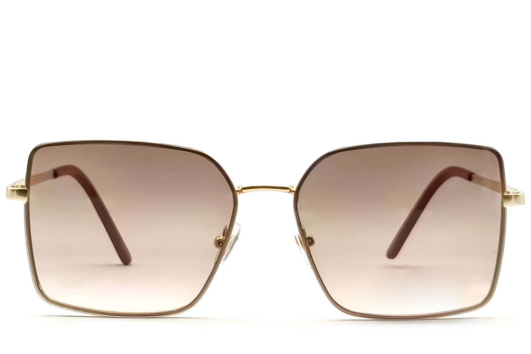 BS2607-0754_Golden_Rectangular_Metal_Sunglasses_front