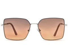 BS2607-0755_Silver_Rectangular_Metal_Sunglasses_front