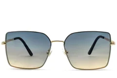 BS2607-0756_Golden_Rectangular_Metal_Sunglasses_front