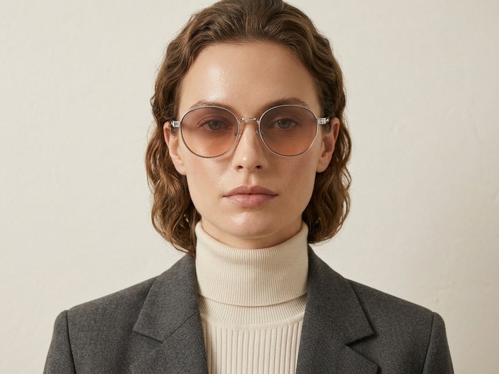 BS2607-0758_Silver_Oval_Metal_Sunglasses-tryon_female