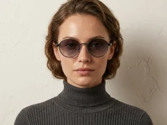 BS2607-0759_Grey_Oval_Metal_Sunglasses-tryon_female