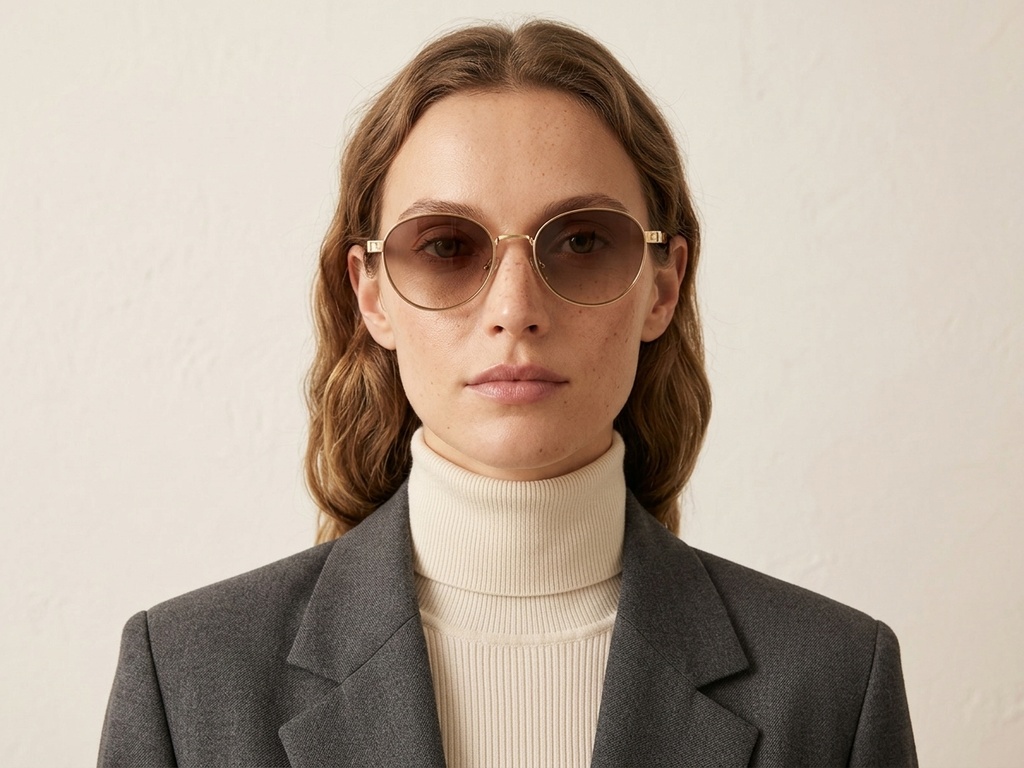 BS2607-0761_Golden_Oval_Metal_Sunglasses-tryon_female