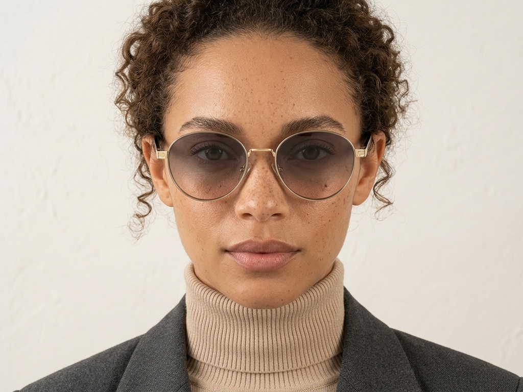 BS2607-0762_Golden_Oval_Metal_Sunglasses-tryon_female