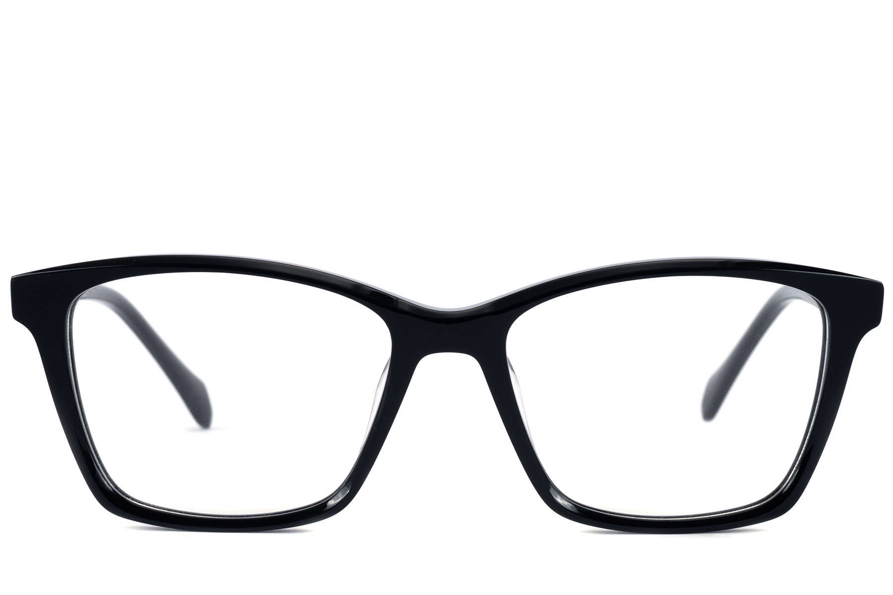 BS2607-0768_Black_Rectangular_Acetate_Glasses_front