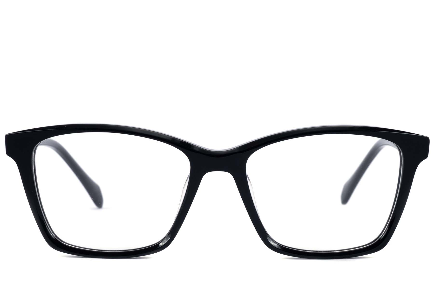 BS2607-0768_Black_Rectangular_Acetate_Glasses_front