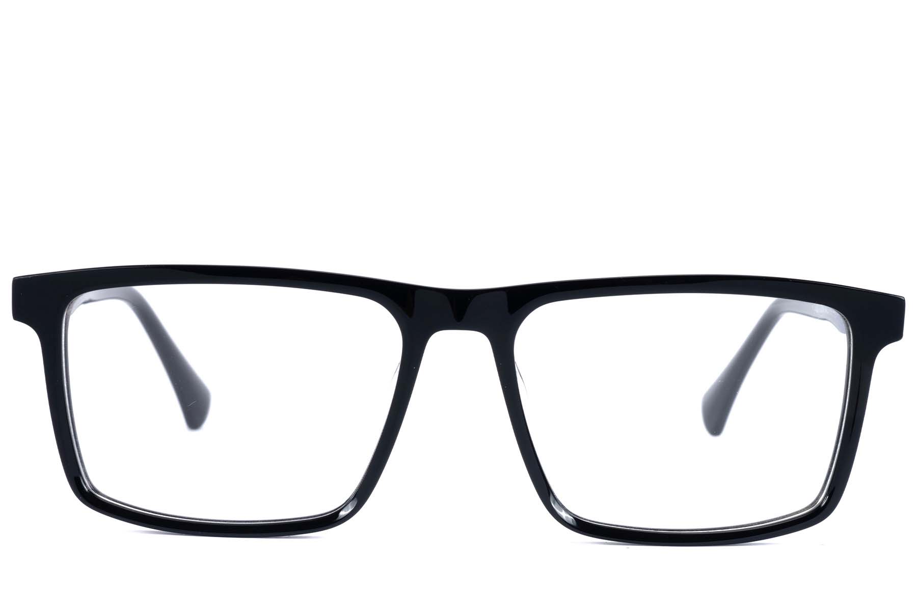 BS2607-0903_Black_Rectangular_Acetate_Glasses_front
