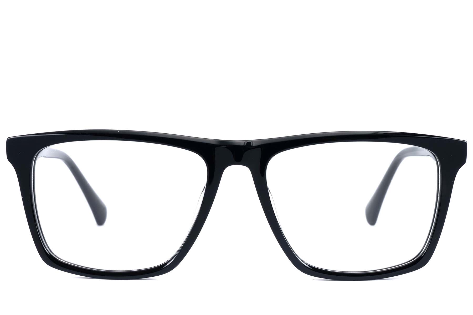 BS2607-0908_Black_Rectangular_Acetate_Glasses_front