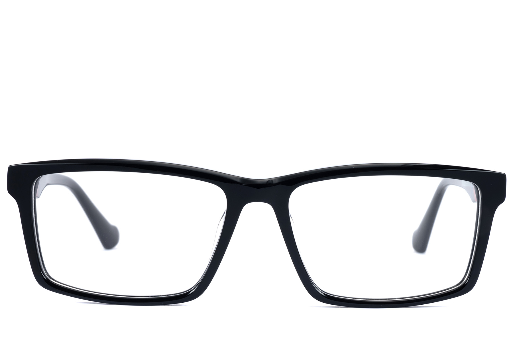 BS2607-0913_Black_Rectangular_Acetate_Glasses_front